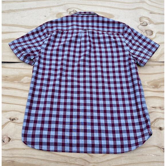 Lucky Brand‎ Shirt Short Sleeve Men’s Plaid Cotton Multi-Color Sz. L Casual - Picture 5 of 6